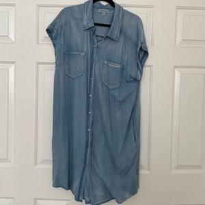 She + Sky Chambray Shirt Dress
